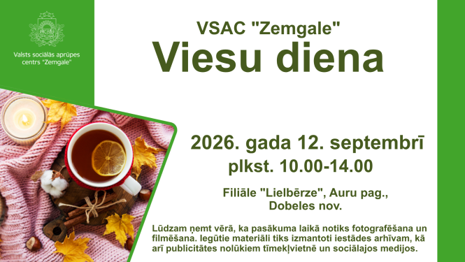 Viesu dienas afiša ar rudenīgu attēlu