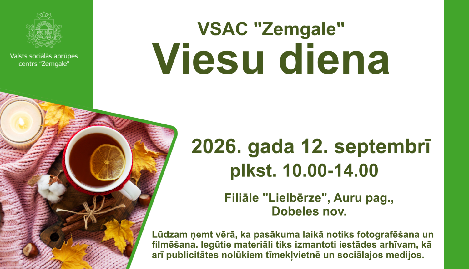 Viesu dienas afiša ar rudenīgu attēlu