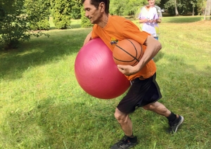 Klients sporta spēlē