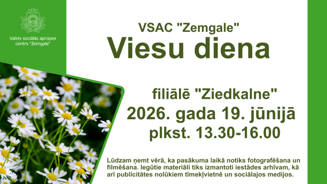 Pasākuma afiša ar maijpuķīšu attēlu