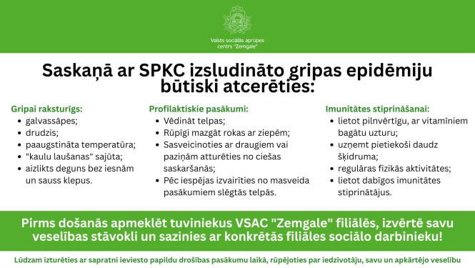 Infografiks par gripas epidēmiju.