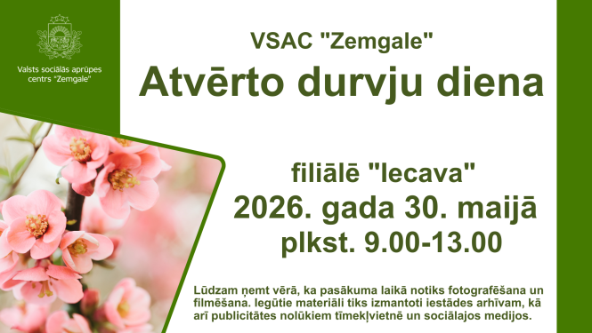 Pasākuma afiša ar maigu ābeļziedu attēlu