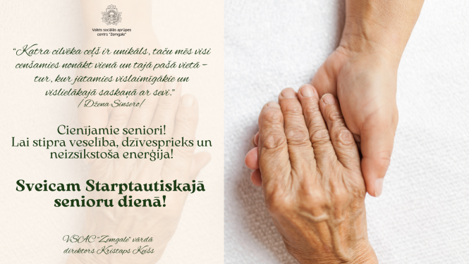 Apsveikums Starptautiskajā senioru dienā