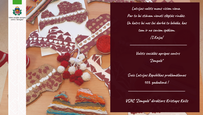 VSAC Zemgale sveic Latvijas 103. gadadienā!