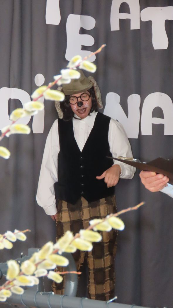 Pasākuma dalībnieks suņa tērpā