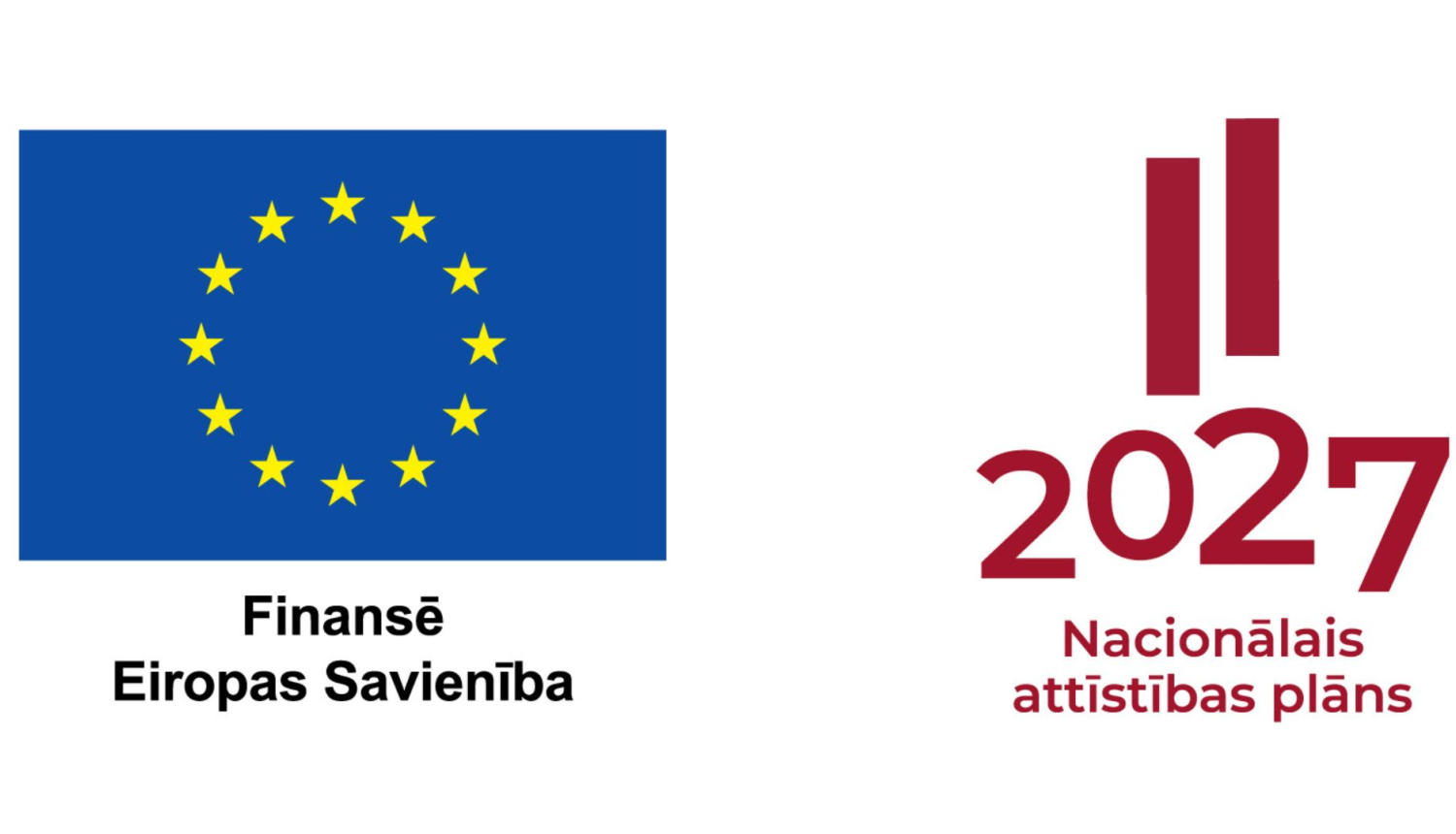Eiropas savienības logotips un Nacionālā attīstības plāna 2027 logotips